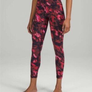 NWT Lululemon High-Rise Align Pant Intensity Pink Blossom Multi Pink & Black 25"